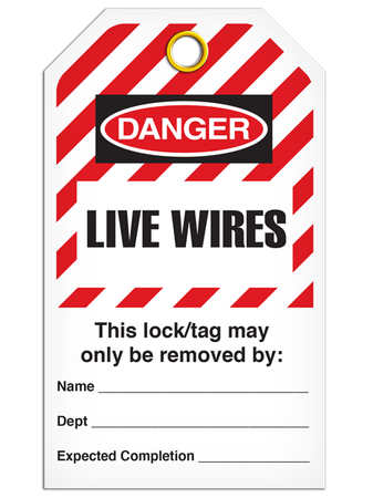 Lockout Live Wires Striped Tags