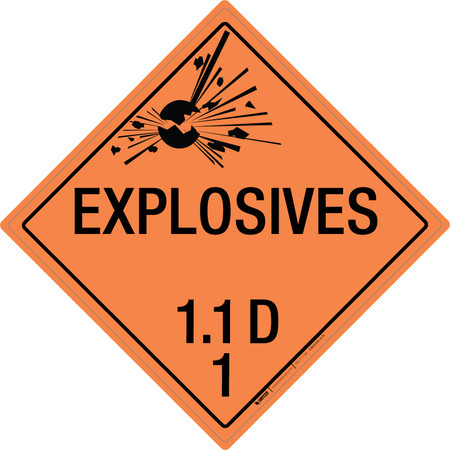 Explosive: Class 1.1 - D - Wall Sign | Creative Safety Supply