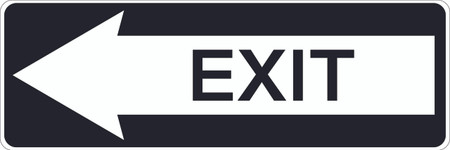 Exit - Aluminum Sign with arrow pointing left