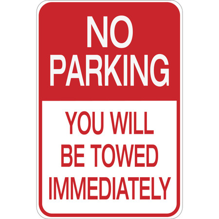 Will Tow Notice 8"x12" Aluminum Sign Chaplain Parking Only 