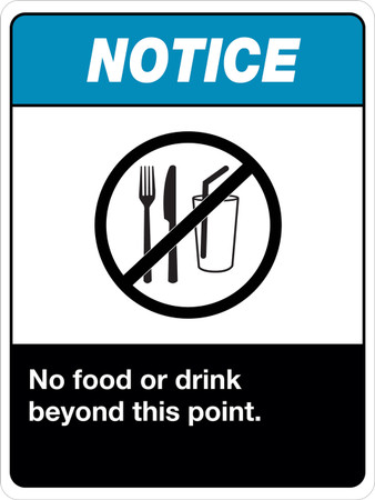 No Food Or Drinks Beyond This Point Wall Sign