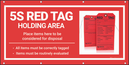 5S Red Tag Holding Area Tape (4 in. Width)