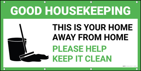 Good Housekeeping Please Help Keep It Clean with Icon Banner | Creative