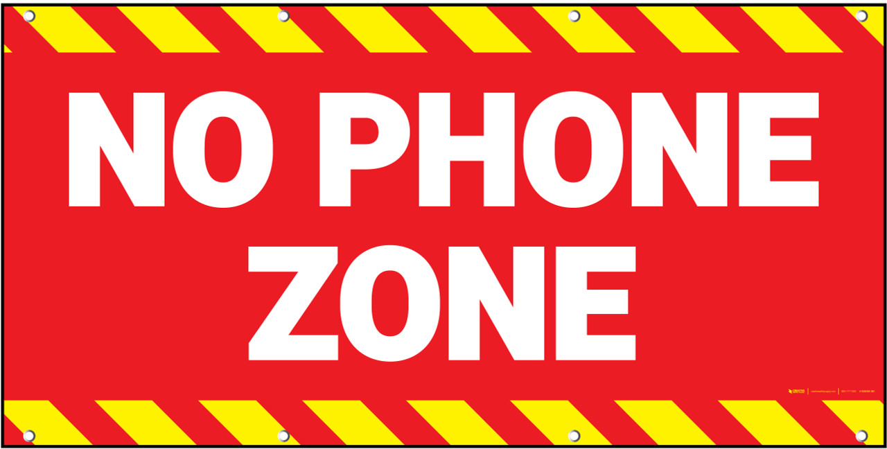no-phone-zone-red-background-banner for Free Printable No Cell Phone Sign No Phone Zone Red Background Banner for Free Printable No Cell Phone Sign
