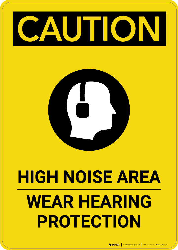 Autocollant Vinyle "Zone De Bruit élevé - Portez Vos Protections" - Norme OSHA - Finition Brillante - Pour Intérieur/extérieur