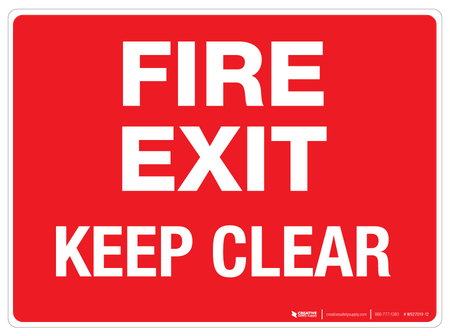 Fire Exit - Keep Clear - Wall Sign