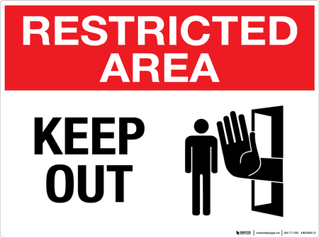 Restricted Area: Keep Out - Wall Sign