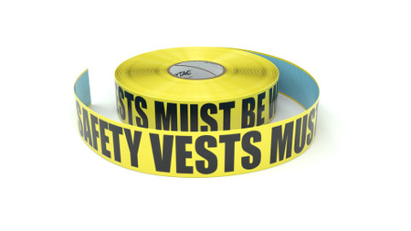 Safety Vests Must Be Worn - Inline Printed Floor Marking Tape