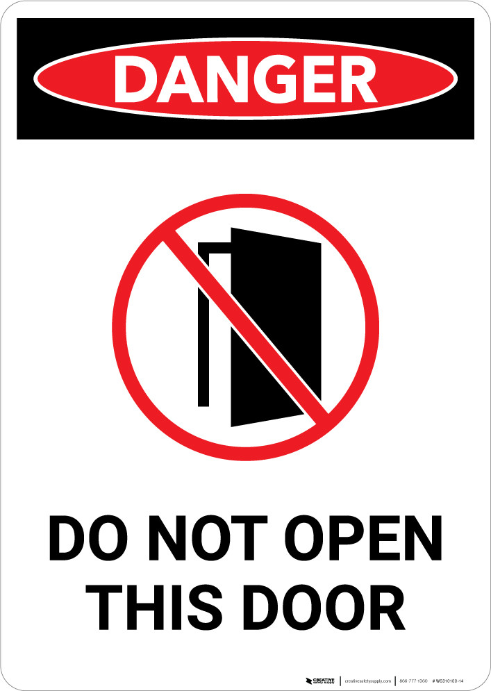Do Not Open This Door with Icon - Portrait Wall Sign