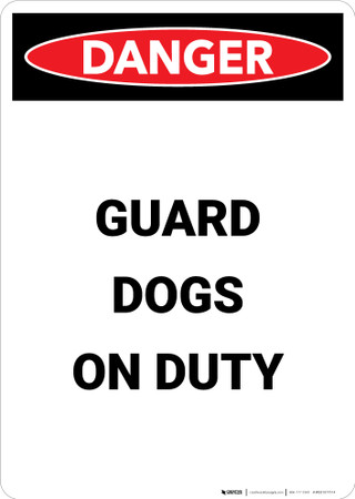 Guard Dogs On Duty - Portrait Wall Sign