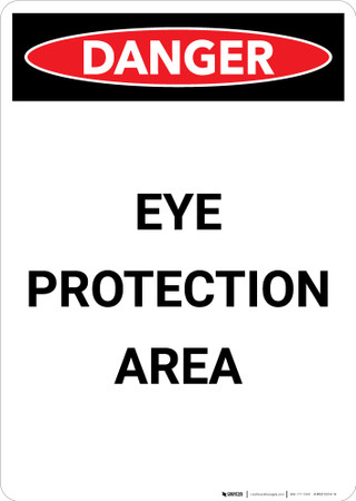 Eye Risk Sign Danger: Eye Protection Required - Portrait Wall Sign