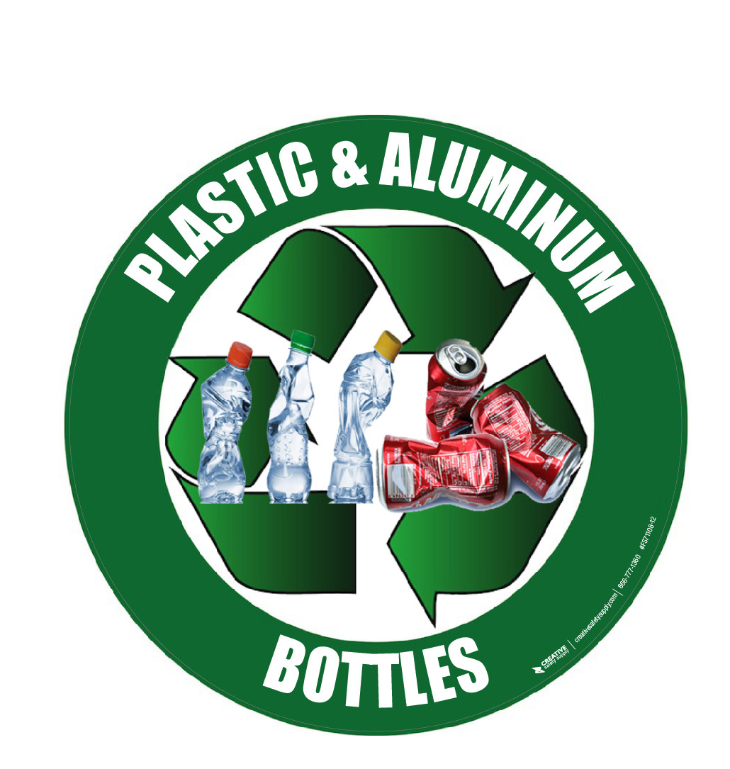 Recycle (Plastic Aluminum Bottles) Floor Sign - Main Image