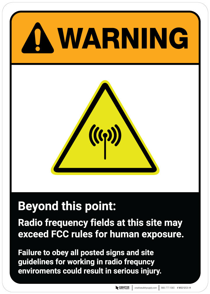 Fcc Warning Signs Caution Sign Beyond This Point Radio Frequency