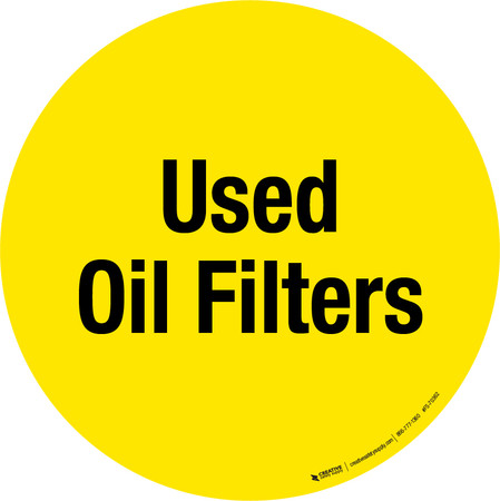 Used Oil Filters Floor Sign