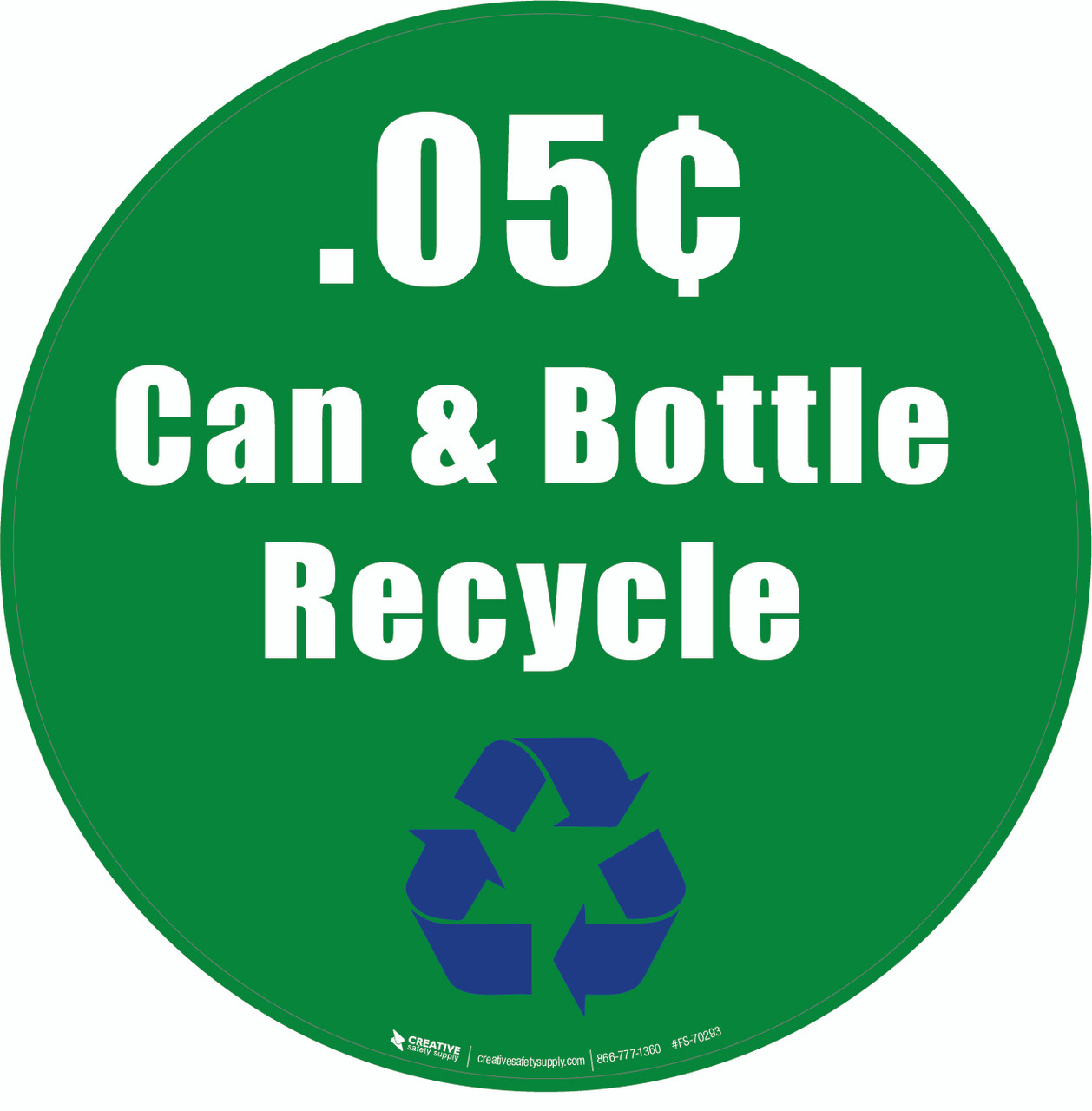Can Bottle Recycle Floor Sign