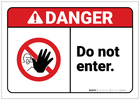 Danger: Do Not Enter ANSI - Label