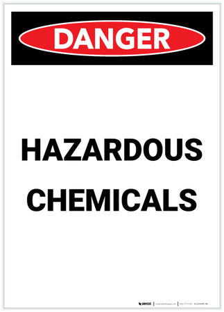 Danger: Hazardous Chemicals Portrait - Label