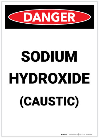 Danger: Sodium Hydroxide Caustic Portrait - Label