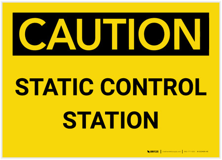 Caution: Static Control Station - Label