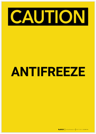 Caution: Antifreeze Portrait - Label