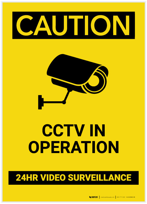 Vsafety Warnschild „CCTV Überwachung In Betrieb“ – 150x200 Mm, Schwarz/gelb, Aus Kunststoff