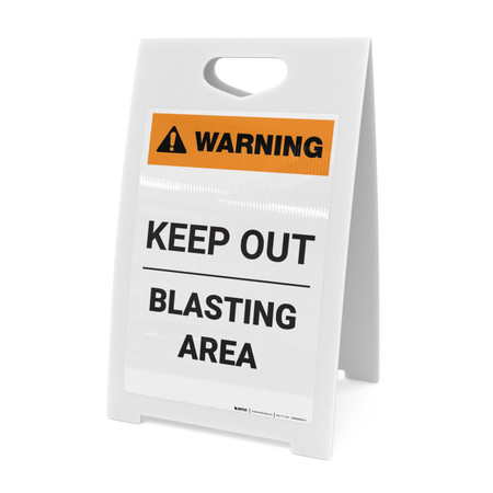 Warning: Keep Out - Blasting Area - A-Frame Sign