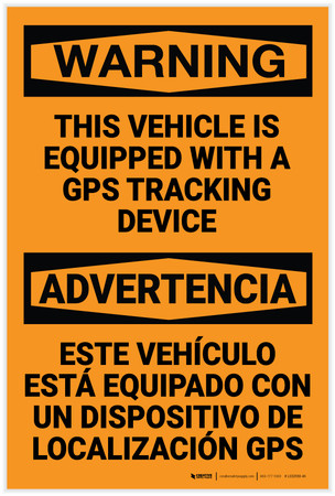 This vehicle is fitted with a tracker car safety sign 
