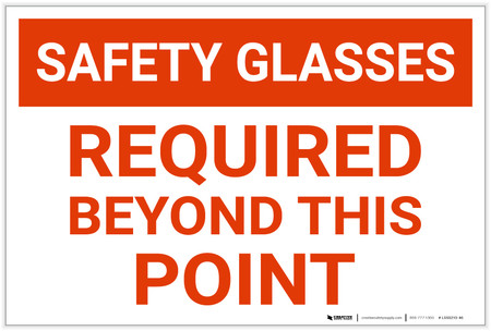 Caution: Safety Glasses Required Beyond This Point - Label | Creative ...