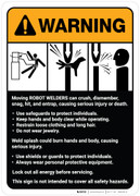 Warning: Robot Welders Machine Guidelines ANSI - Wall Sign