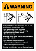 Warning: Robot Crush Warning and Guidelines ANSI - Wall Sign