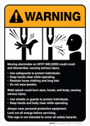 Warning: Spot Welder Machine Guidelines ANSI - Wall Sign