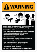 Warning: Surface Grinder Machine Guidelines ANSI - Wall Sign