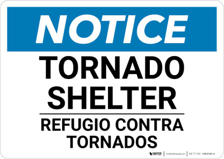 Notice: Bilingual Spanish Tornado Shelter Landscape | Creative Safety ...