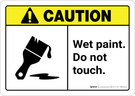 Caution: Wet Paint - Do Not Touch ANSI Landscape