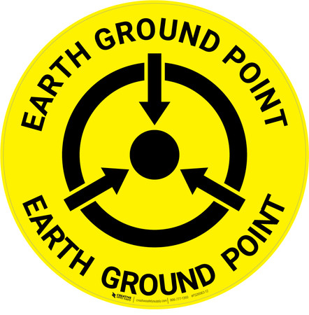 Ground Guid Sign Earth Ground Point - Floor Sign | Creative Safety Supply