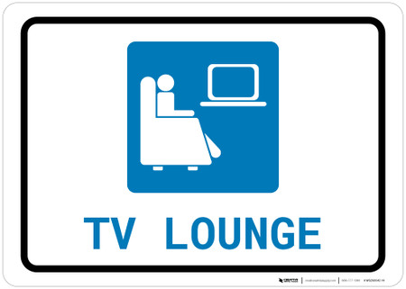 TV Lounge with Icon Landscape - Wall Sign | Creative Safety Supply