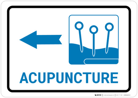 Acupuncture Left Arrow with Icon Landscape v2 - Wall Sign