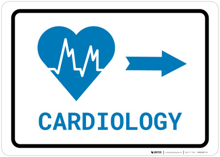 Cardiology Right Arrow with Icon Landscape v2 - Wall Sign