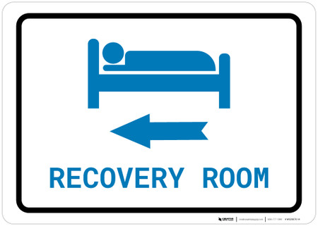 Recovery Room Left Arrow with Icon Landscape v2 - Wall Sign | Creative ...