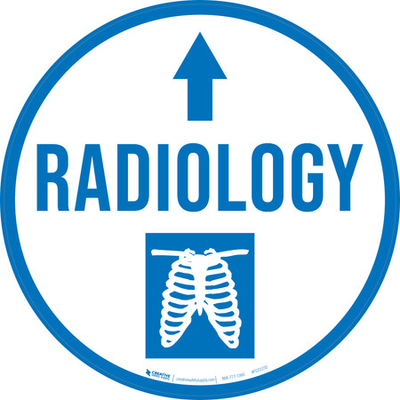 Radiology With Icon Arrow Right Circular - Floor Sign