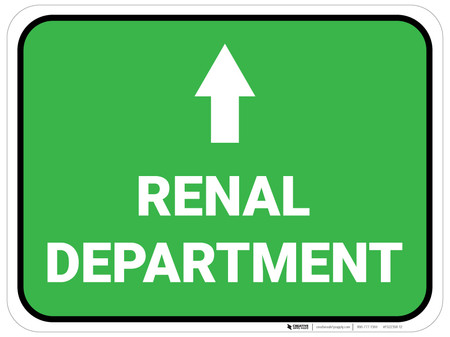 Renal Department Arrow Straight Rectangular - Floor Sign