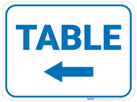 Table Arrow Left Rectangular - Floor Sign