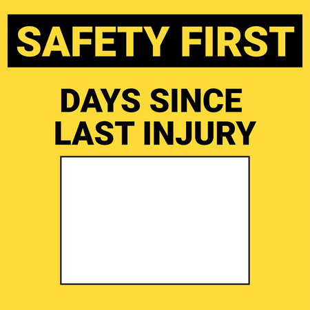 Days Since Last Injury (Dry Erase) - Wall Sign