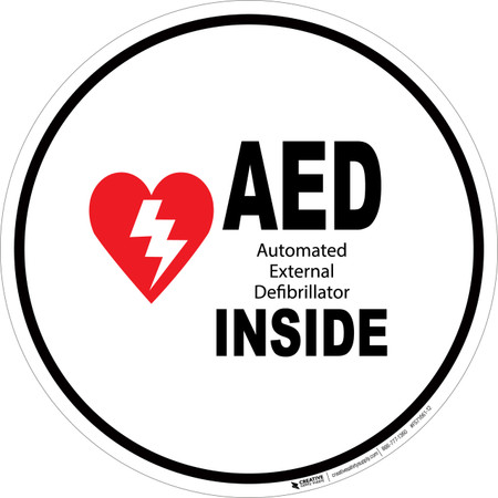 AED Inside - Floor Sign