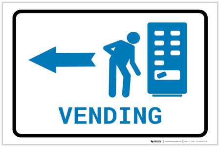 Vending Machine Left Arrow with Icon Landscape v2 - Label
