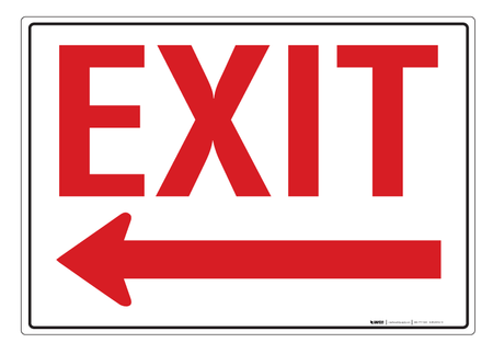 Exit (Arrow Left) - Wall Sign