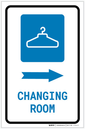 Changing Room Right Arrow with Icon Portrait - Label | Creative Safety ...