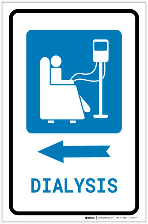 Dialysis Left Arrow with Icon Portrait - Label