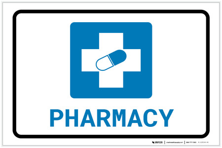 Pharmacy with Icon Landscape - Label