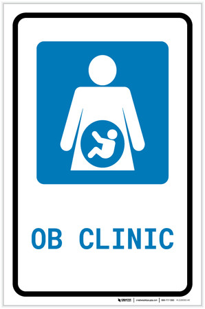Ob Signcode OB Clinic with Icon Portrait - Label